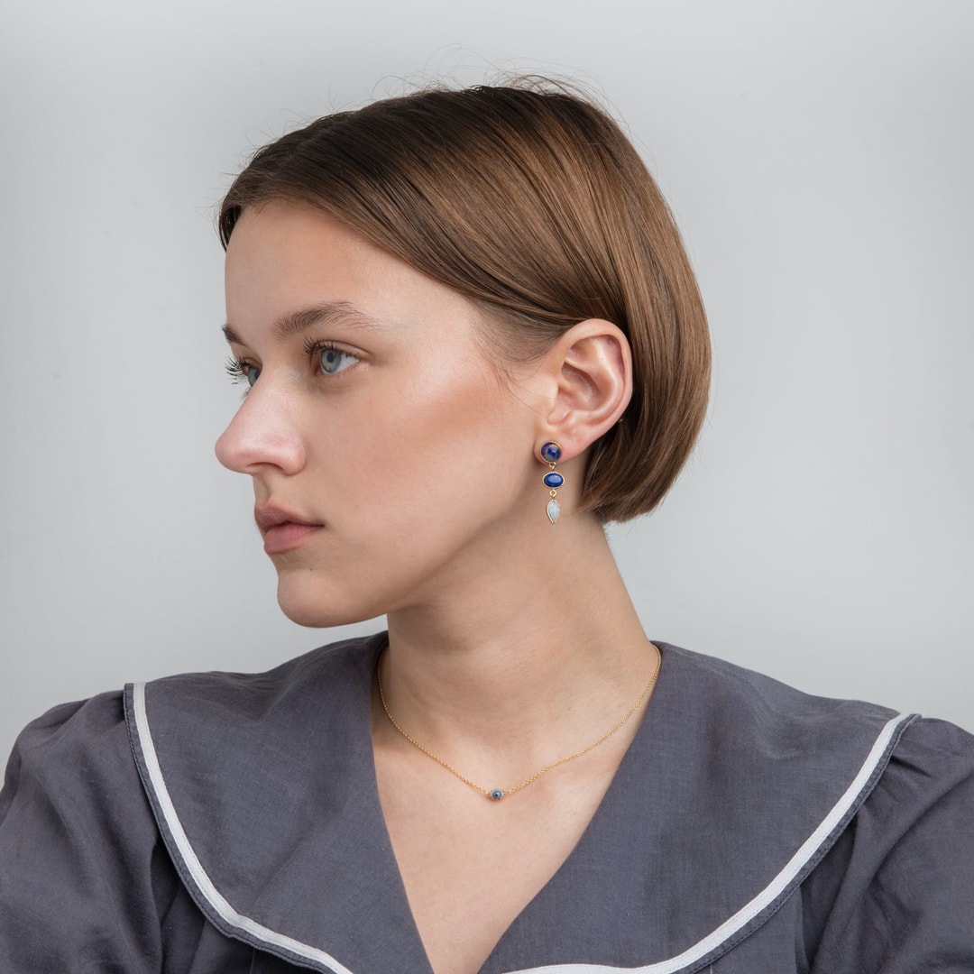 Three Charm Moving Drop Earrings - READY TO SHIP — Grainne Morton