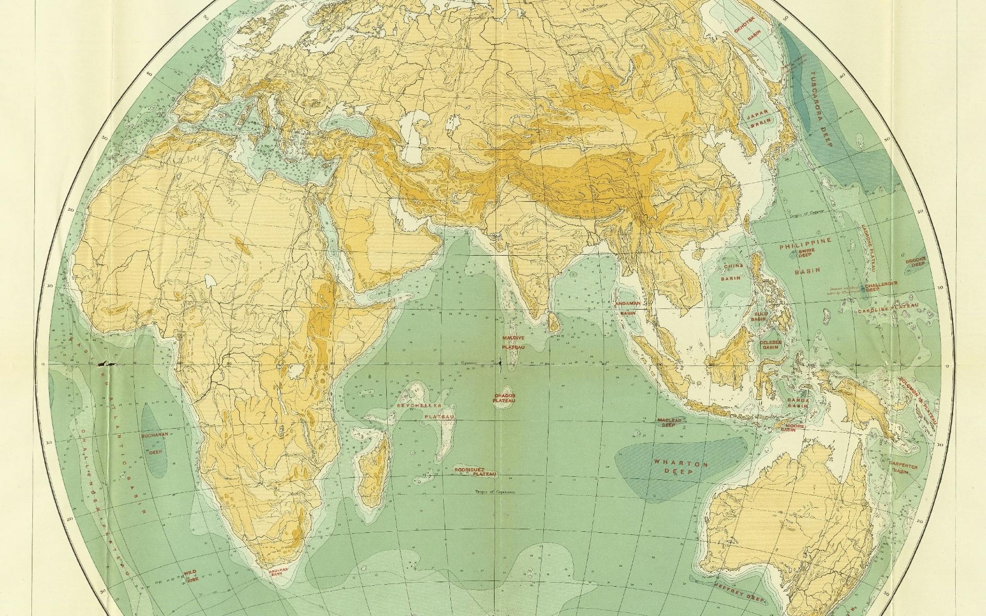 A vintage map of the world