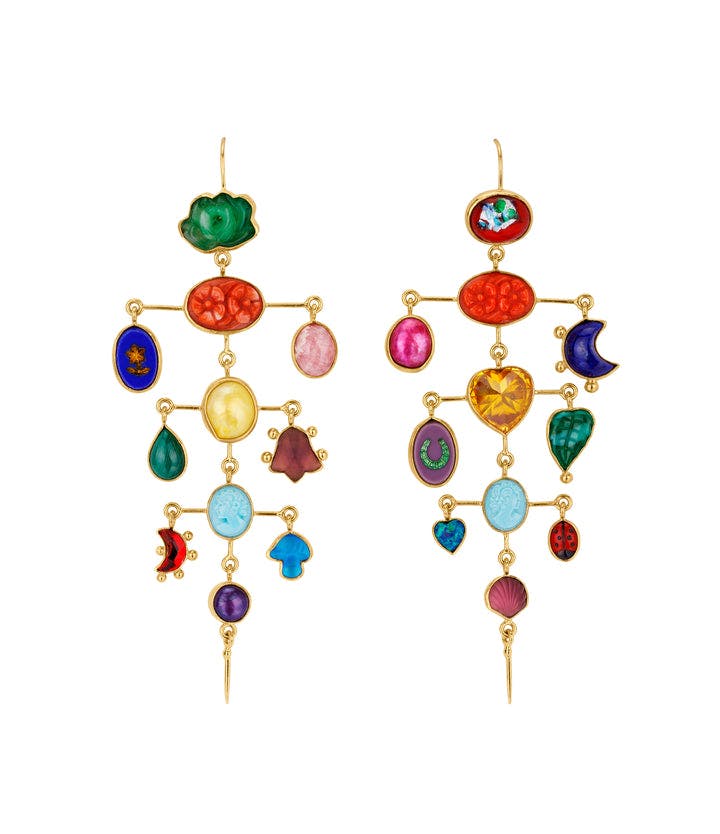 Rainbow Multilayer Balance Victorian Drop Earrings - READY TO SHIP