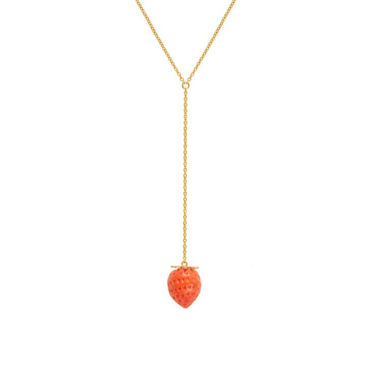 Strawberry Lariat Necklace